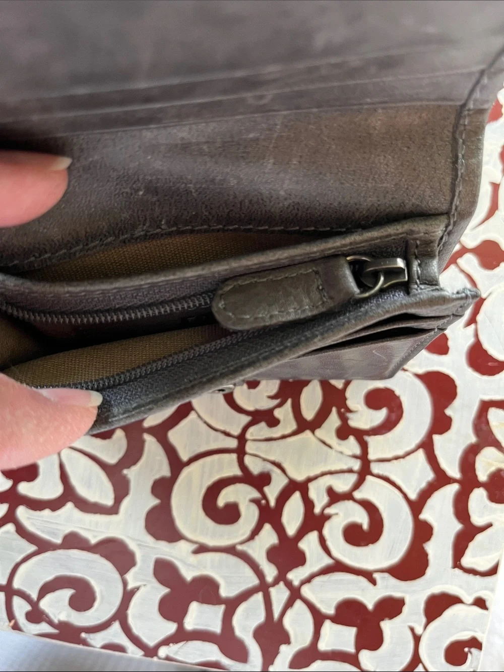 Frye Leather Wallet - Gray